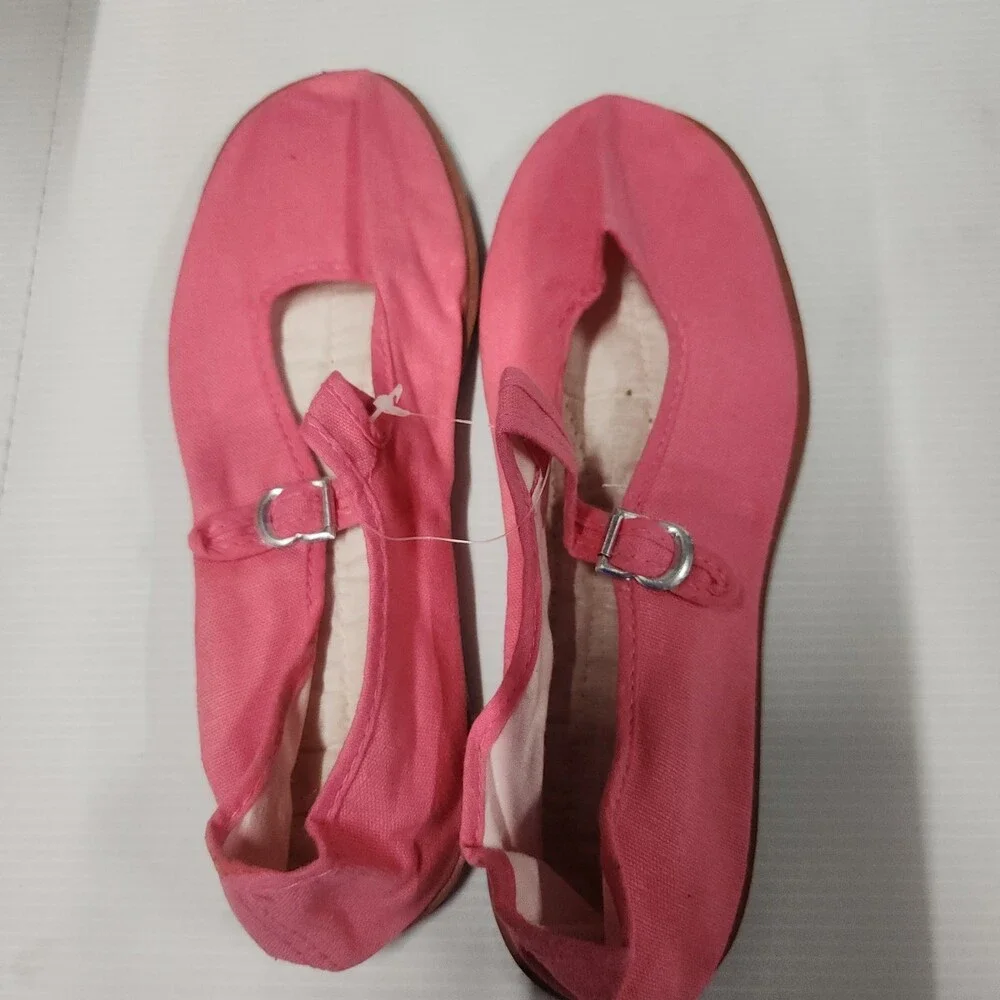 Lay Loy Pink Canvas Dance Shoes Ballet Flats Womens Size 37 European New China